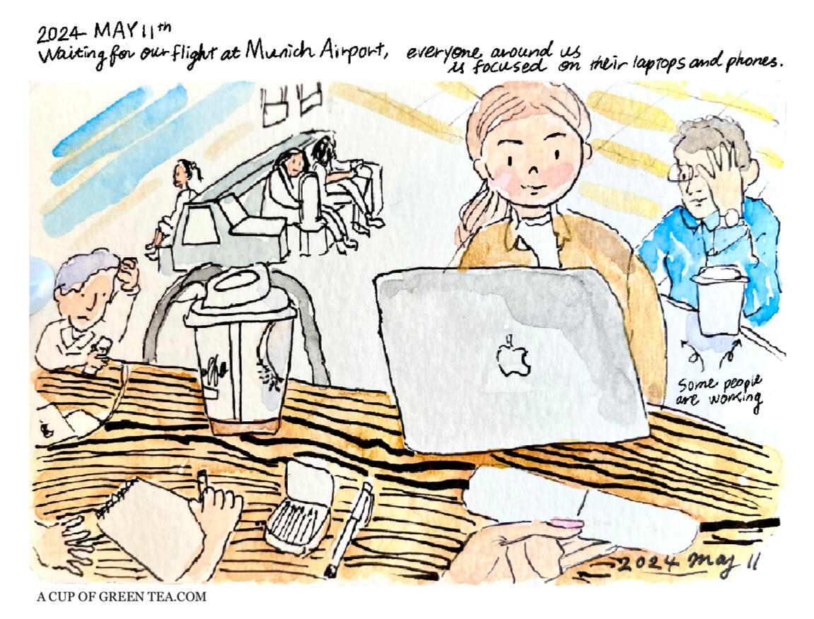 A CUP OF GREEN TEA Illustration