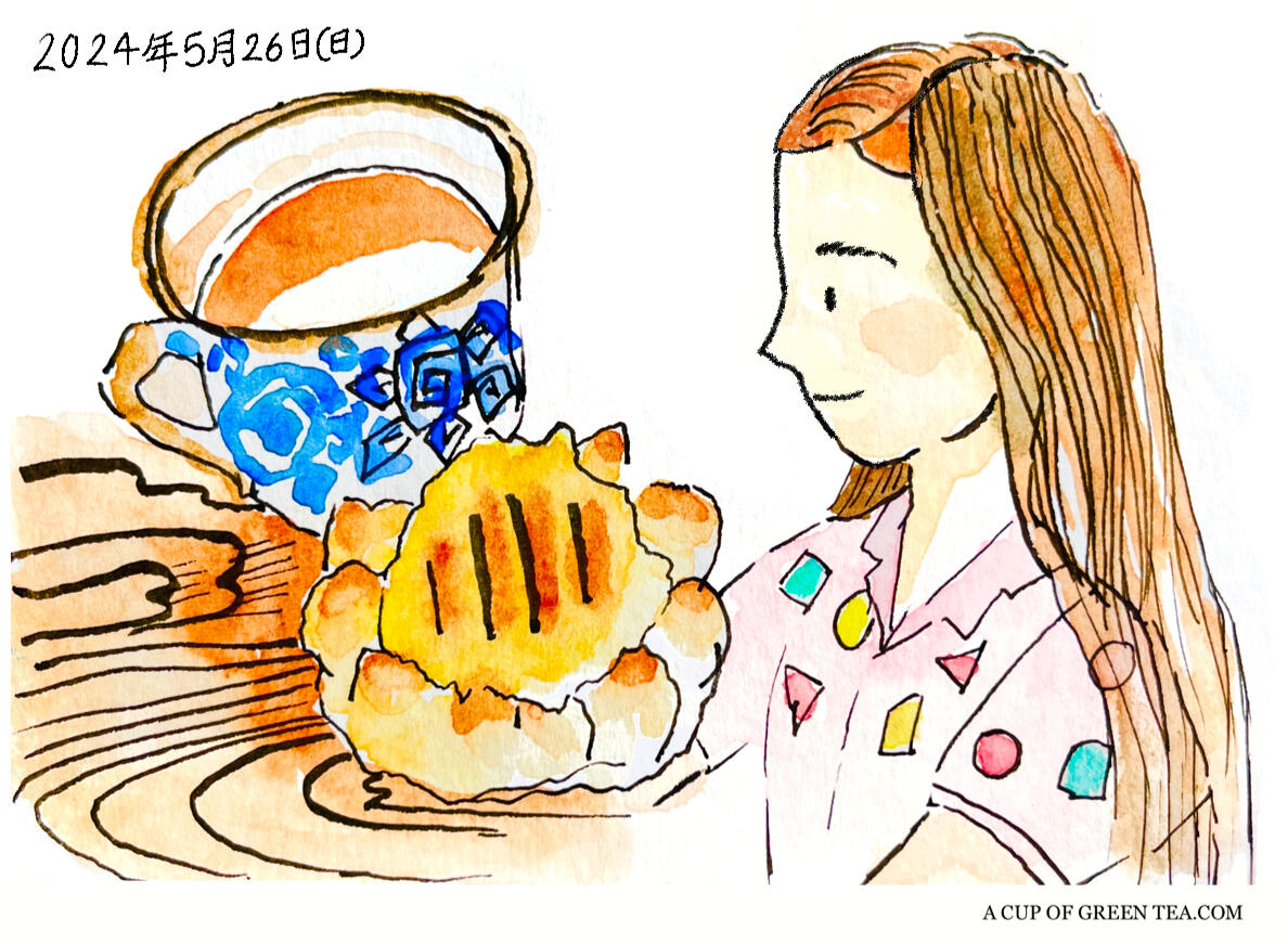 A CUP OF GREEN TEA Illustration